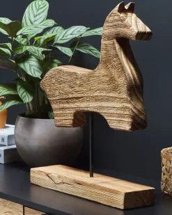 Accessorio decorativo Cavallo COLIMA Legno di Paulownia Marrone chiaro