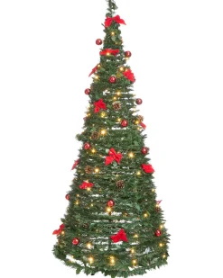 Albero di Natale artificiale Pieghevole LED PINEORA 185 cm Verde