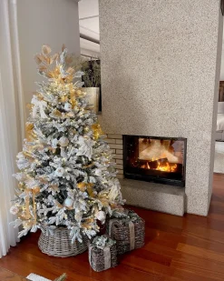Albero natalizio innevato FORAKER 120 cm Bianco