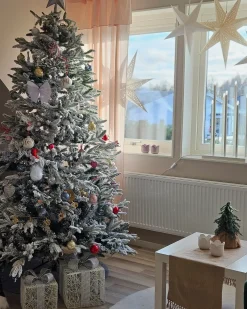 Albero natalizio innevato BASSIE 240 cm Bianco