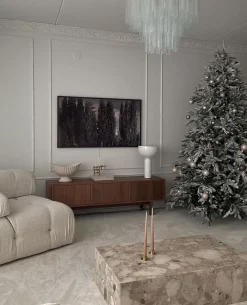 Albero natalizio innevato BASSIE 240 cm Bianco