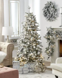 Albero natalizio innevato LED TATLOW 210 cm Verde