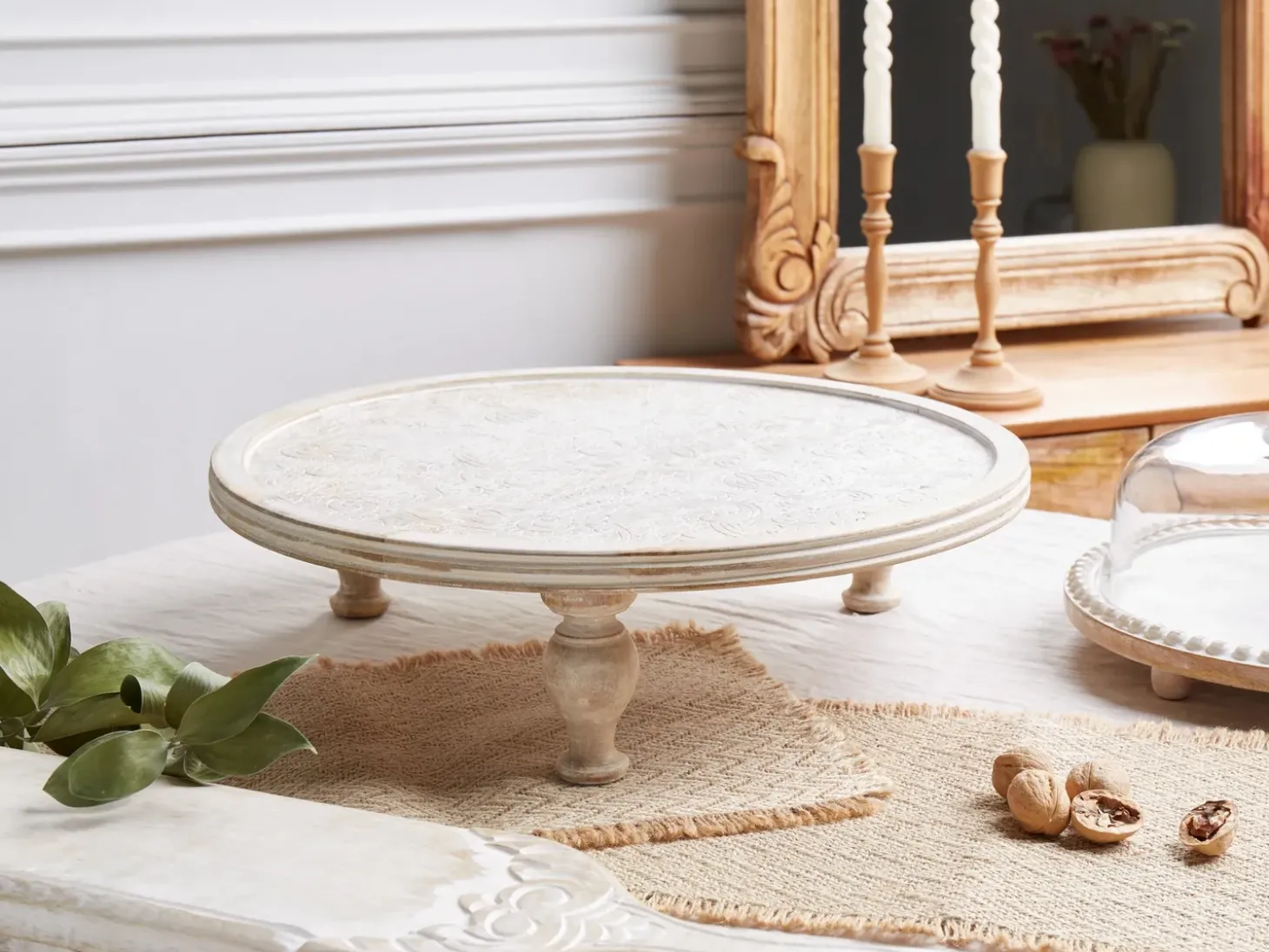 Alzata per torta LUKSOR Legno di mango Marrone chiaro