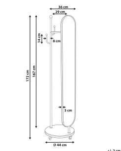 Appendiabiti con specchio LORENA 172 cm Metallo Oro