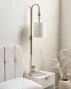 Applique LOKY Metallo Ottone/Beige
