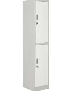 Armadietto a 2 livelli ATHLETE Metallo Grigio/Bianco