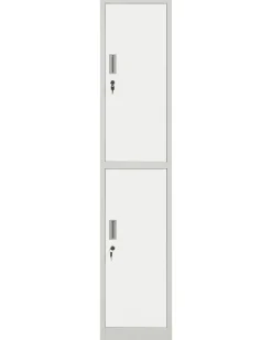 Armadietto a 2 livelli ATHLETE Metallo Grigio/Bianco