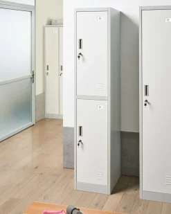 Armadietto a 2 livelli ATHLETE Metallo Grigio/Bianco