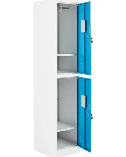 Armadietto a 2 livelli ATHLETE Metallo Bianco/Blu