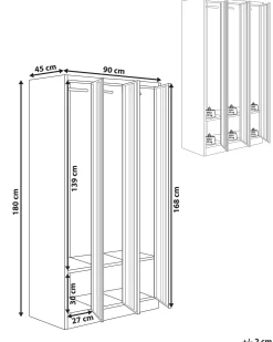 Armadietto a 3 porte ATHLETE Metallo Bianco/Blu