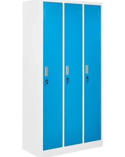 Armadietto a 3 porte ATHLETE Metallo Bianco/Blu