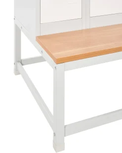 Armadietto a 4 porte con panca ATHLETE Metallo Grigio/Bianco