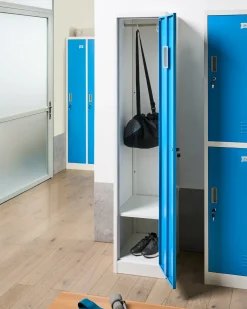 Armadietto a porta singola ATHLETE Metallo Bianco/Blu