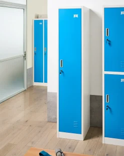 Armadietto a porta singola ATHLETE Metallo Bianco/Blu