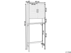 Armadietto da bagno OKARCHE Bambù 63 cm Bianco