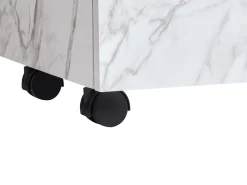 Armadietto da bagno TERESINA con ruote 80 cm Marmo bianco