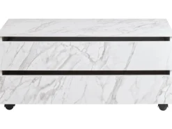 Armadietto da bagno TERESINA con ruote 80 cm Marmo bianco