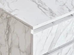 Armadietto da bagno TERESINA con ruote 80 cm Marmo bianco