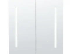 Armadio a muro per specchio da bagno LED CHABUNCO 60 cm 60 cm Nero