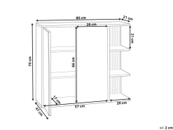 Armadio a muro per specchio da bagno NUBES 80 cm 70 cm Bianco