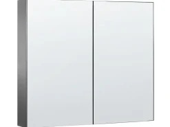 Armadio a muro per specchio da bagno NAVARRA 80 cm 70 cm Nero