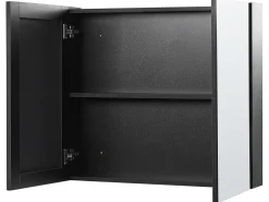 Armadio a muro per specchio da bagno NAVARRA 80 cm 70 cm Nero