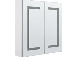 Armadio a muro per specchio da bagno LED MAZARREDO 60 cm 60 cm Bianco