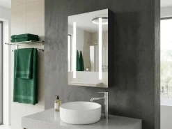 Armadio a muro per specchio da bagno LED CAMERON 40 cm 60 cm Nero
