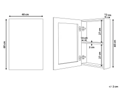 Armadio a muro per specchio da bagno PRIMAVERA 40 cm 60 cm Bianco