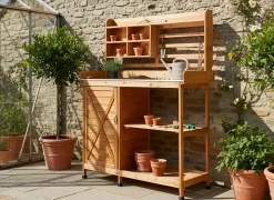 Banco da giardinaggio MELDOLA Legno di abete 113 cm 48 cm Marrone chiaro