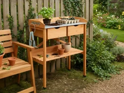 Banco da giardinaggio RAVANUSA Legno di abete 77 cm 37 cm Marrone chiaro