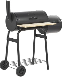 Barbecue a carbonella SATAH con affumicatore Metallo Nero
