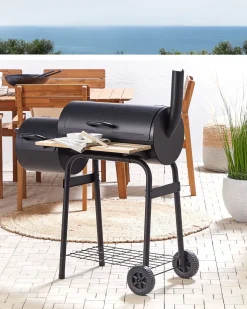 Barbecue a carbonella SATAH con affumicatore Metallo Nero