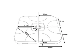 Base per ombrellone CARIA Tortora Quadrata 9 kg