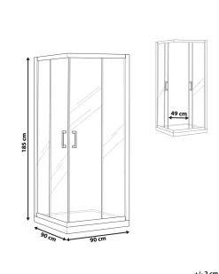 Cabina doccia TELA 90 x 90 x 185 cm Nero
