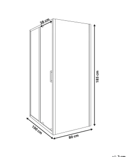 Cabina doccia YORO 80 x 100 x 185 cm Nero