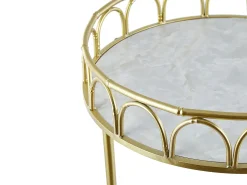 Carrello portavivande SHAFTER Metallo Marmo bianco