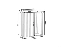 Casetta da giardino AISONE 150 cm 89 cm Grigio grafite