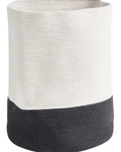 Cestino SILOPI Cotone Bianco/Grigio scuro