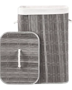 Cesto per la biancheria Con coperchio TRANCURA Tessuto Grigio 72 L