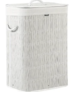 Cesto per la biancheria Con coperchio TRANCURA Tessuto Bianco 72 L