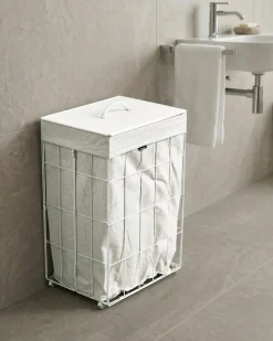 Cesto per la biancheria Con coperchio APOTERI Metallo Bianco 72 L