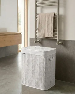 Cesto per la biancheria Con coperchio ARRAIAS Tessuto Bianco 100 L