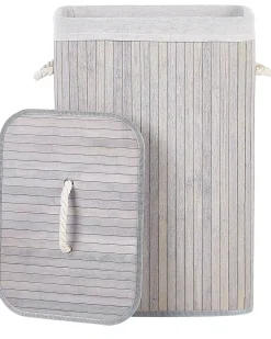 Cesto per la biancheria KOMARI Bambù Grigio chiaro 72 L