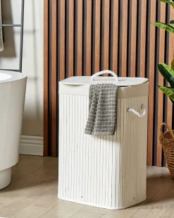 Cesto per la biancheria KOMARI Bambù Bianco 72 L