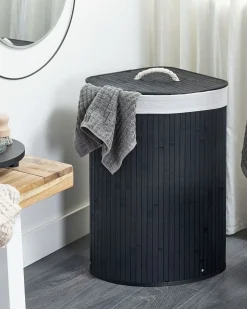 Cesto per la biancheria MATARA Bambù Nero 57 L