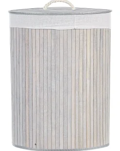 Cesto per la biancheria MATARA Bambù Grigio chiaro 57 L