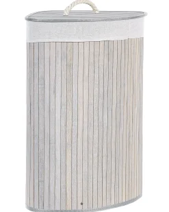 Cesto per la biancheria MATARA Bambù Grigio chiaro 57 L