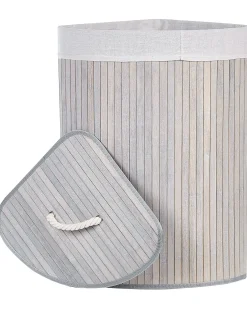 Cesto per la biancheria MATARA Bambù Grigio chiaro 57 L