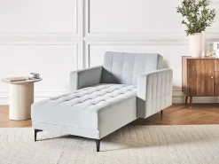 Chaise longue ABERDEEN Velluto Grigio chiaro